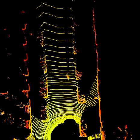 Image of simple birds eye view of lidar points